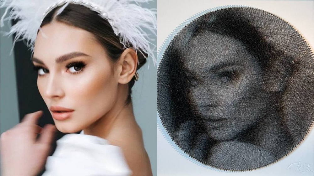 Фотокартина нитями RingString своими руками, основа картины квадрат, создается нитями по вашей фотографии