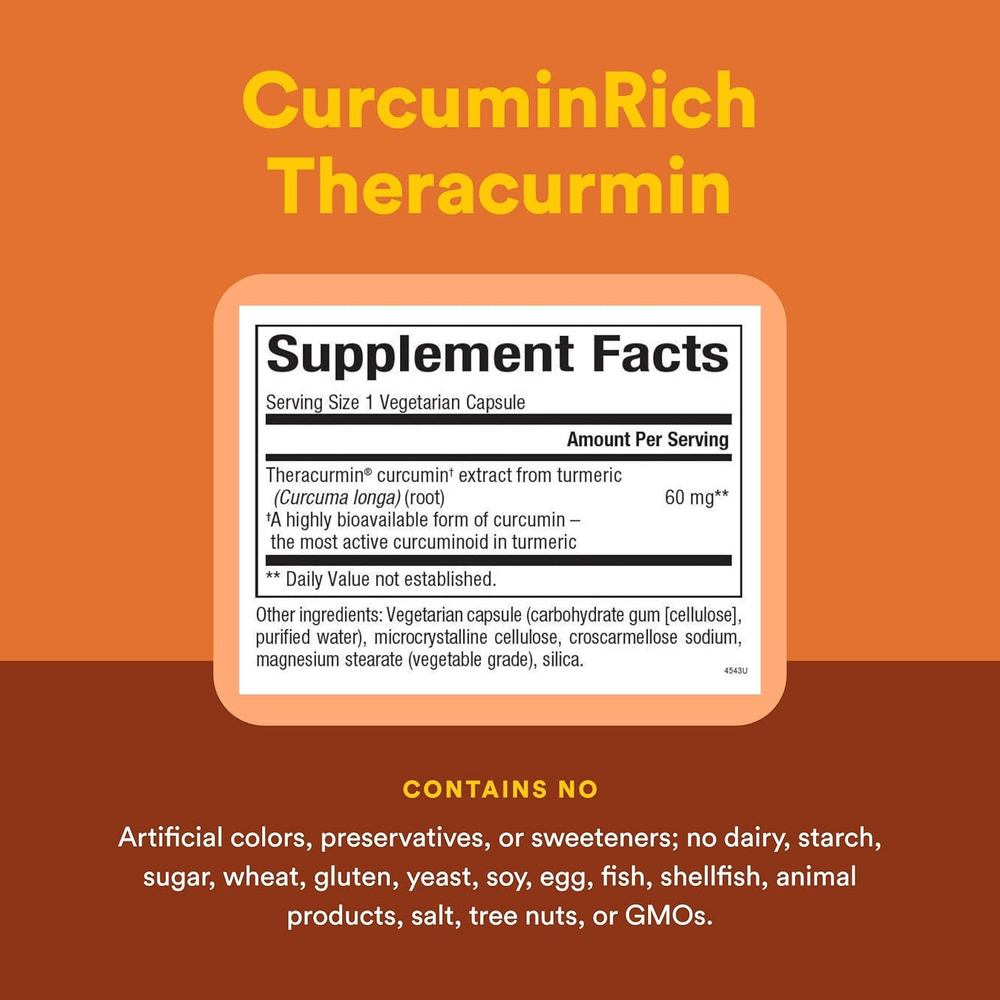 Natural Factors, CurcuminRich®, Theracurmin®, 60 мг, 60 вегетарианских капсул