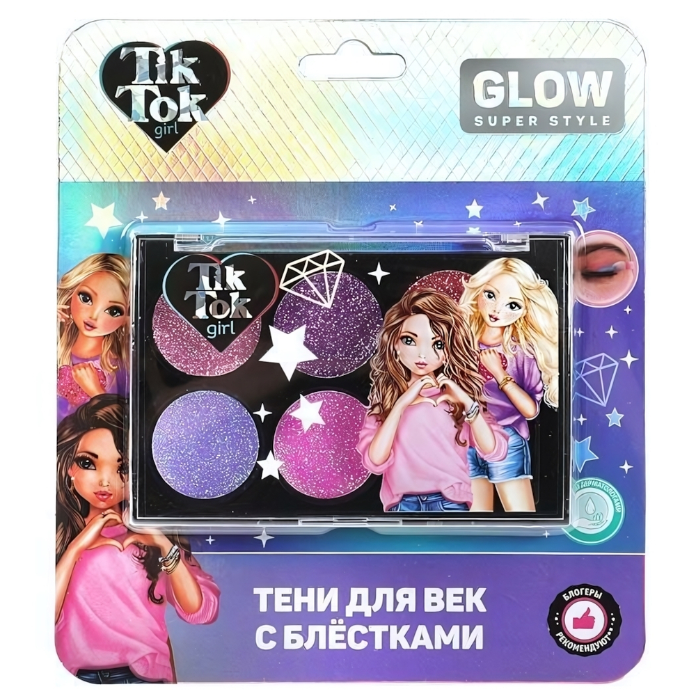 Тени д/век 6цв. 6г. с блестками YS98083-TTG (Tik Tok girl)