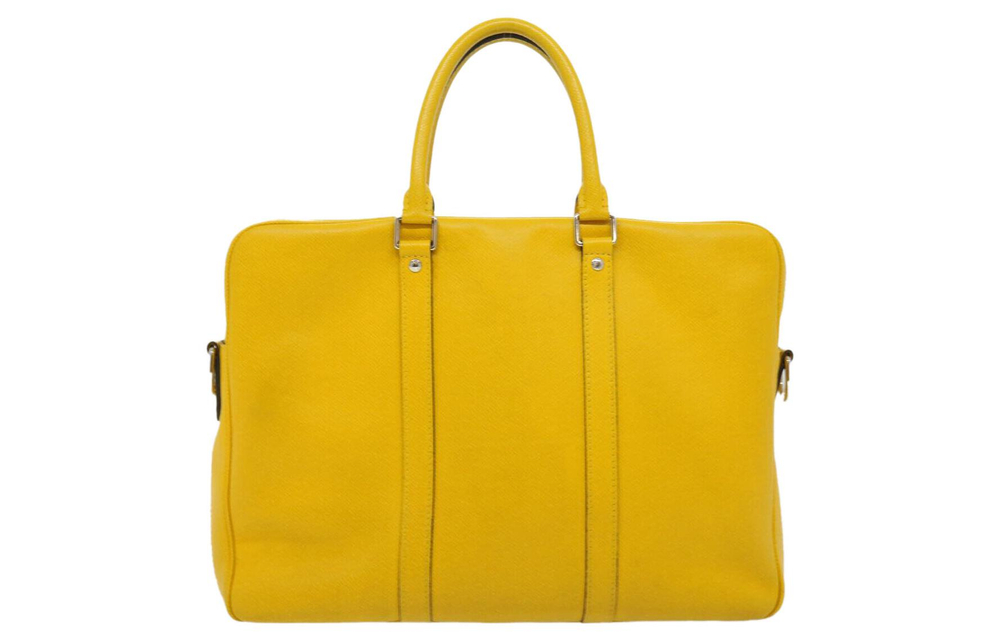 LOUIS VUITTON Leather Shoulder Bag, Crossbody Bag, Handbag Small Men"s Yellow