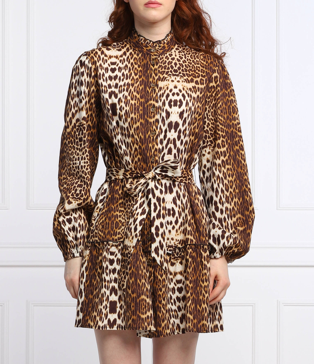 льняное платье Guess - коричневый(E2GK02 WO078)
