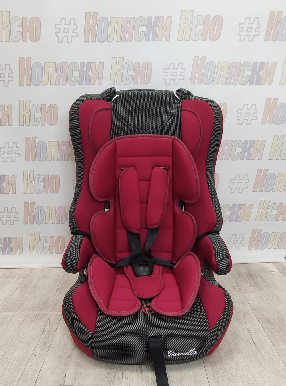 Автокресло детское Carmello группа 1/2/3 (9-36) 39 deep red-black dot