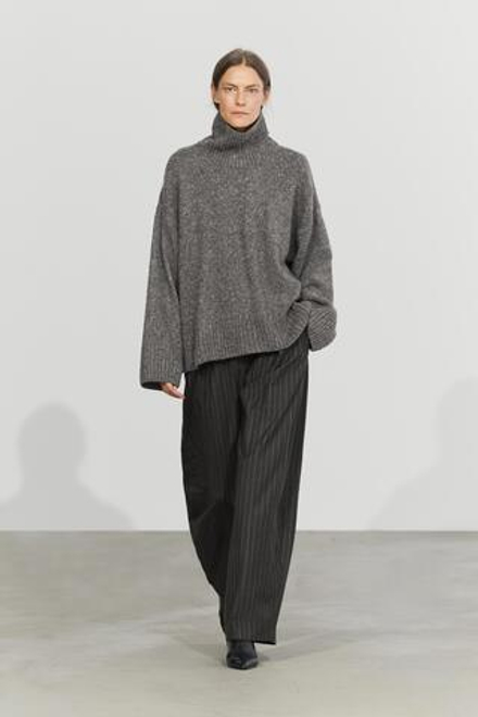 Massimo Dutti Джемпер из смесовой шерсти, высокий воротник, серый