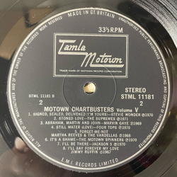 Винтажная виниловая пластинка LP Сборник Фанка Motown Chartbusters Vol. 5 (Англия 1972) (Marvin Gaye, Stevie Wonder, Edwin Starr War и др)