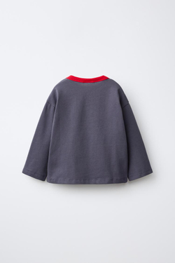 ZARA ФУТБОЛКА С НАШИВКОЙ SNOOPY PEANUTS™, СИНИЙ
