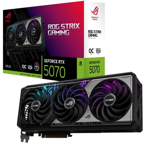 Видеокарта ASUS GeForce RTX 5070 ROG STRIX OC 12GB (ROG-STRIX-RTX5070-O12G-GAMING), (90YV0M80-M0NA00)
