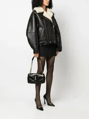 Маленькая сумка через плечо Saint Laurent Puffer черный