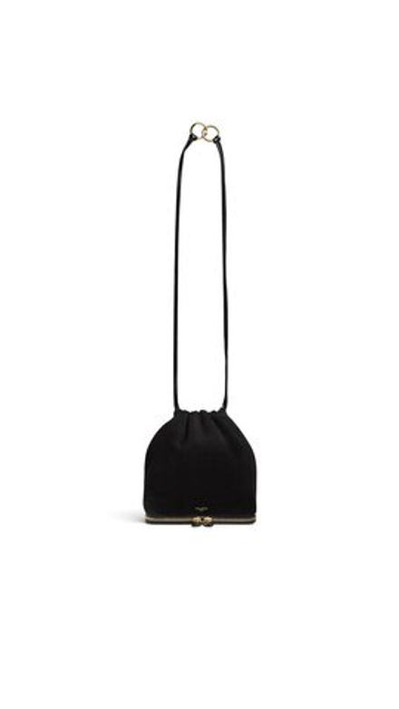 ALAÏA СУМКА LE POCHON ИЗ ЗАМШИ, ЧЕРНЫЙ