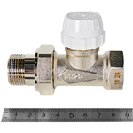 Клапан термостатический прямой ROMMER - 3/4" (ВР/НР-американка, PN10, Tmax 110°C)