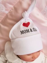 Шапочка с принтом "I Love Mom and Dad"