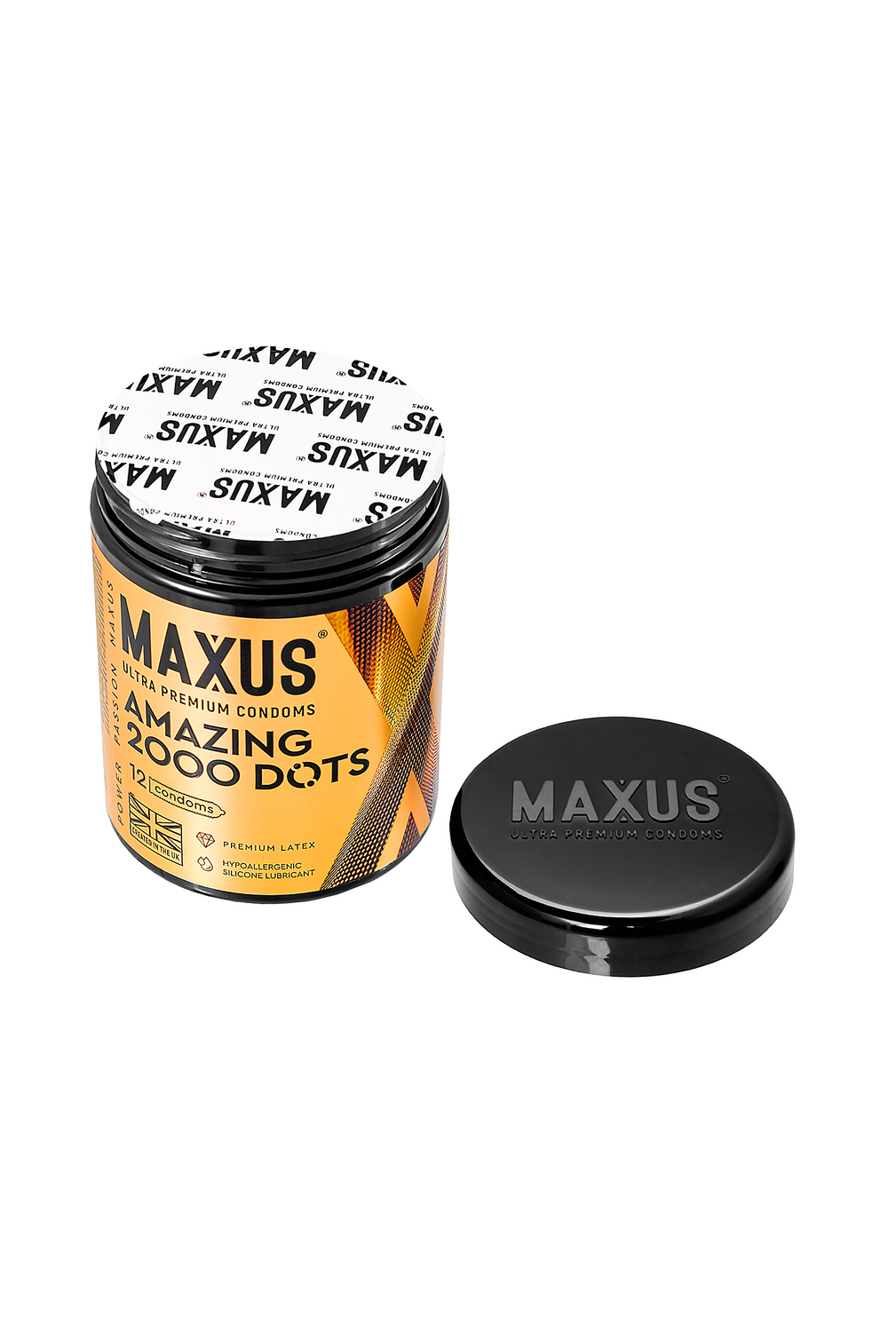 Презервативы MAXUS 2000 Amazing Dots №12 с железным кейсом, точечные, 12 шт