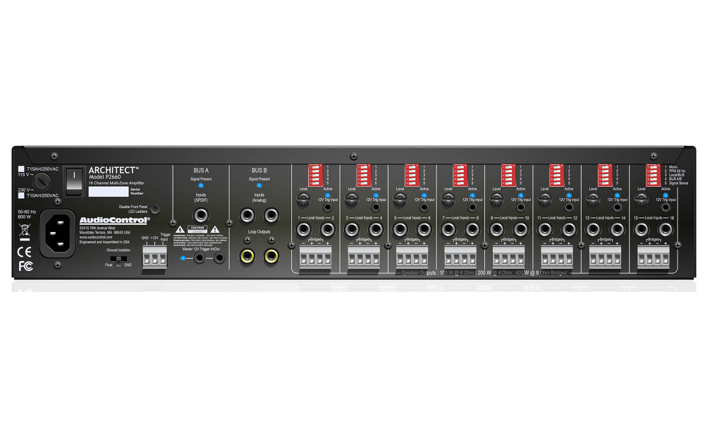 AudioControl Architect 2660 — 16-канальный мультизональный усилитель мощности