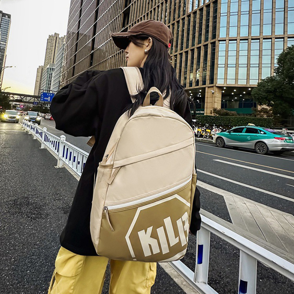 BALANG Nylon Computer Backpack Regular Unisex Khaki/Blue/Black
