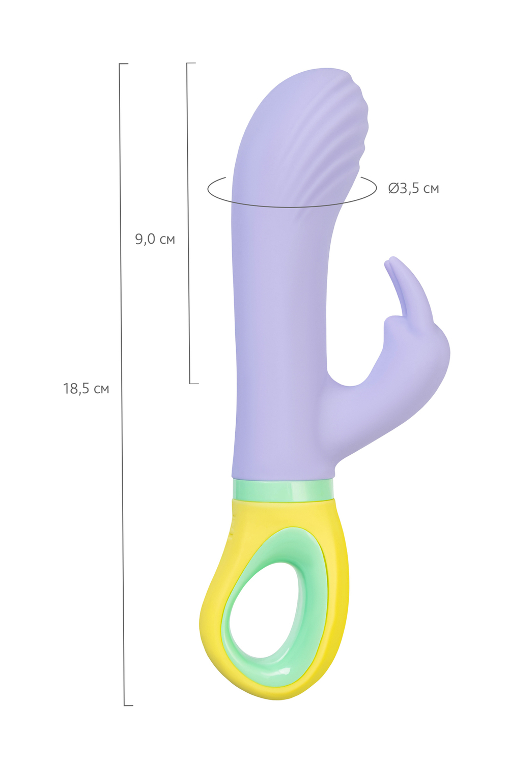 Вибратор для точки G с клиторальной стимуляцией Flovetta Wisteria фиолетовый 18,5 см