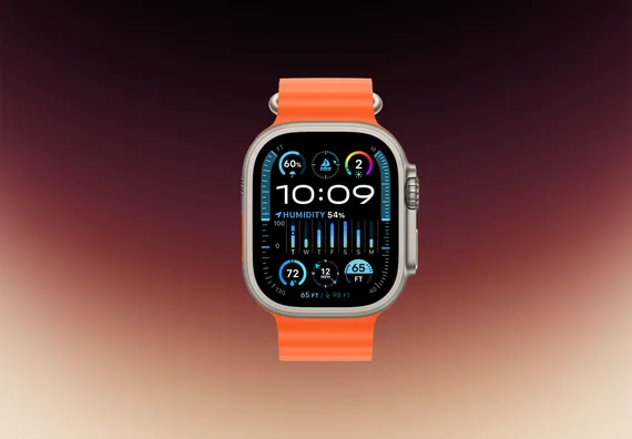 Часы Apple Watch Ultra 2 GPS + Cellular 49 мм, титановый корпус, ремешок Ocean Оранжевого цвета