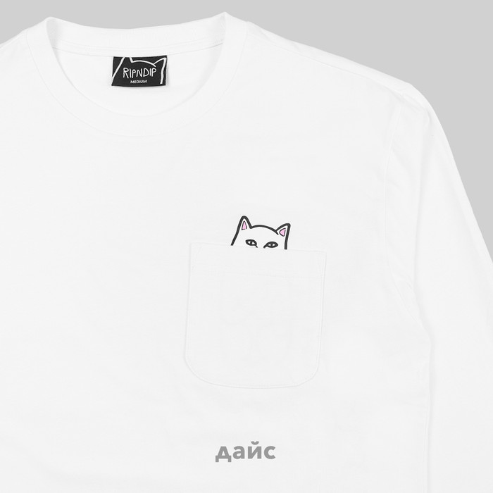 Лонгслив мужской Ripndip Lord Nermal Pocket артикул:RND0427 - купить в магазине Дайс