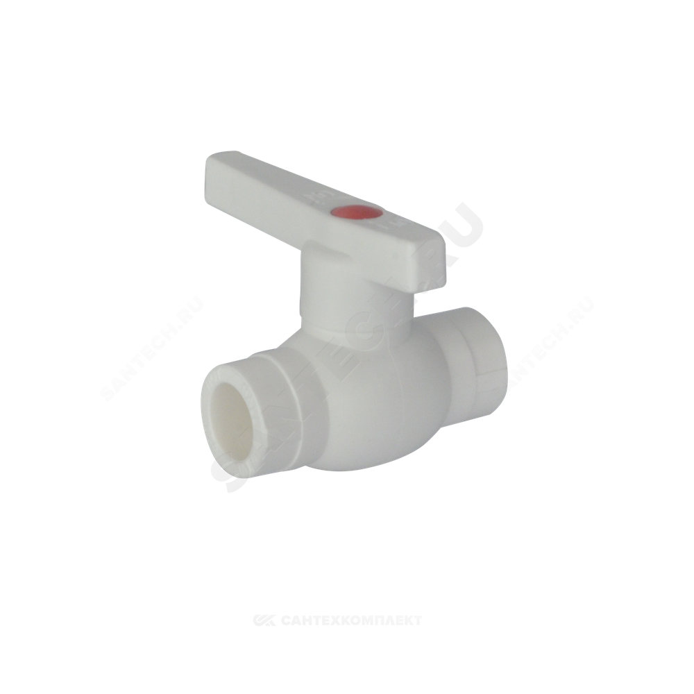 Кран шаровой PP-R белый Дн 25 внутренняя пайка OPTIMA VALFEX VALF 10145025