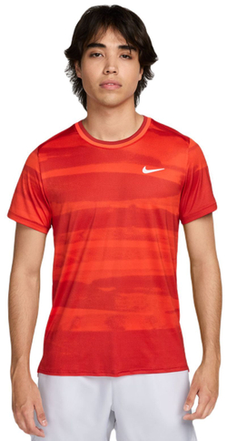 Мужская теннисная футболка Nike Court Advantage Dri-Fit Tennis Print - Оранжевый