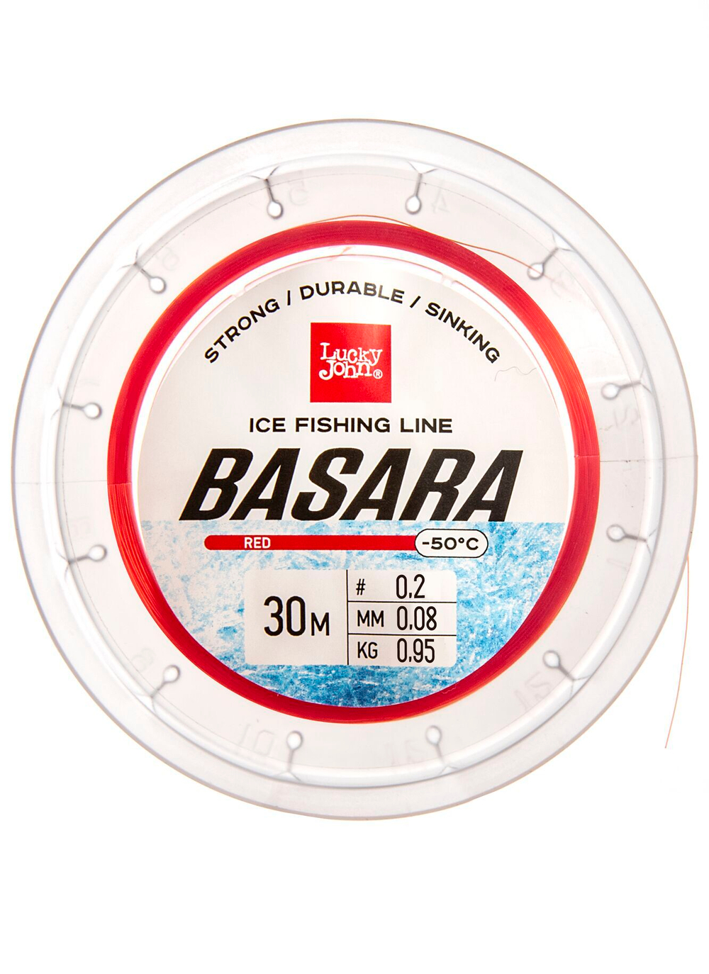Леска монофильная зимняя Lucky John BASARA Red 30 м, 0,08 мм
