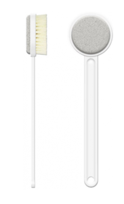 Щетка для душа Xiaomi Qualitell Double Sided Shower Brush с пемзой для пяток белая