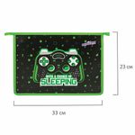 Папка для тетрадей ЮНЛАНДИЯ А4, 1 отделение, пластик, на молнии, "Gaming", 272142