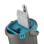 Комплект для уборки: швабра, ведро 8 л/7 л двухкамерное с отжимом, насадка, LIGHT MOP, MILEY, 901-618