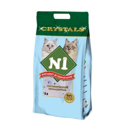 №1 CRYSTALS Наполнитель силикагелевый голубой, 5 л