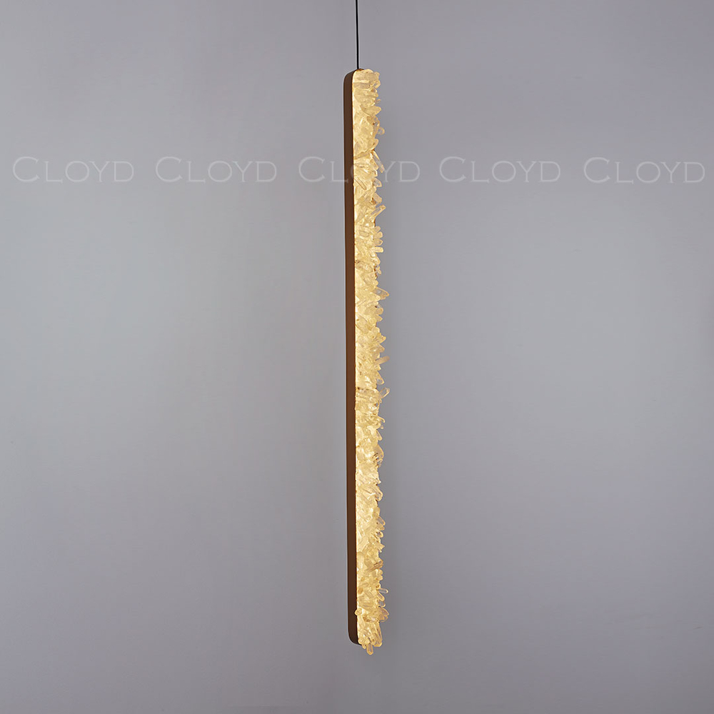Подвесной светильник Cloyd FRANZEN P1 / выс. 80 см - кварц - латунь (арт.12555)