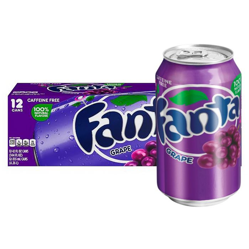 Напиток Fanta Grape (Виноград) б/а с/г, 355 мл, 12шт  Америка
