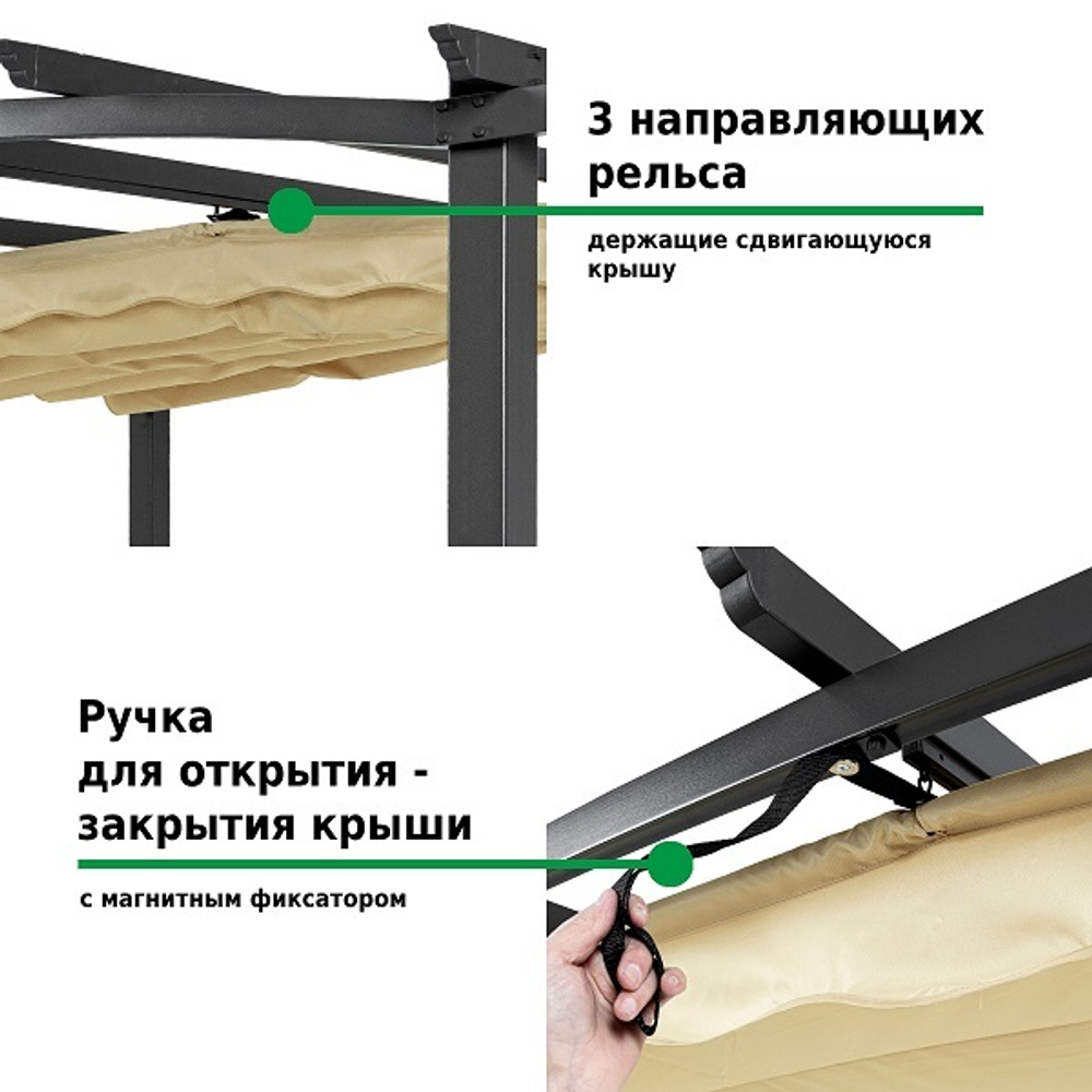 Тент садовый Green Glade 3x3 м со стенками