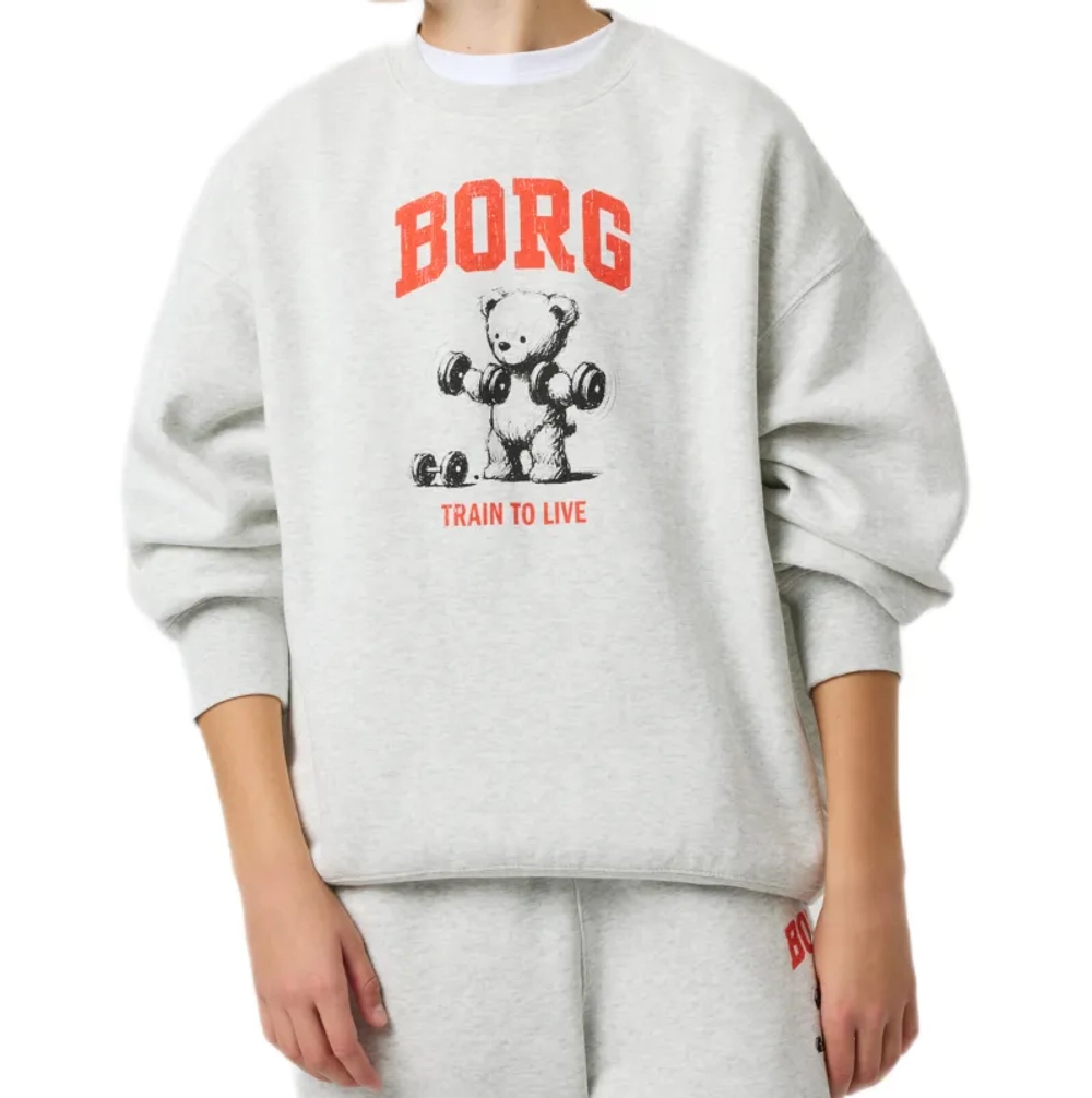 Кофта для мальчика теннисная Björn Borg Oversized - ultra light grey melange