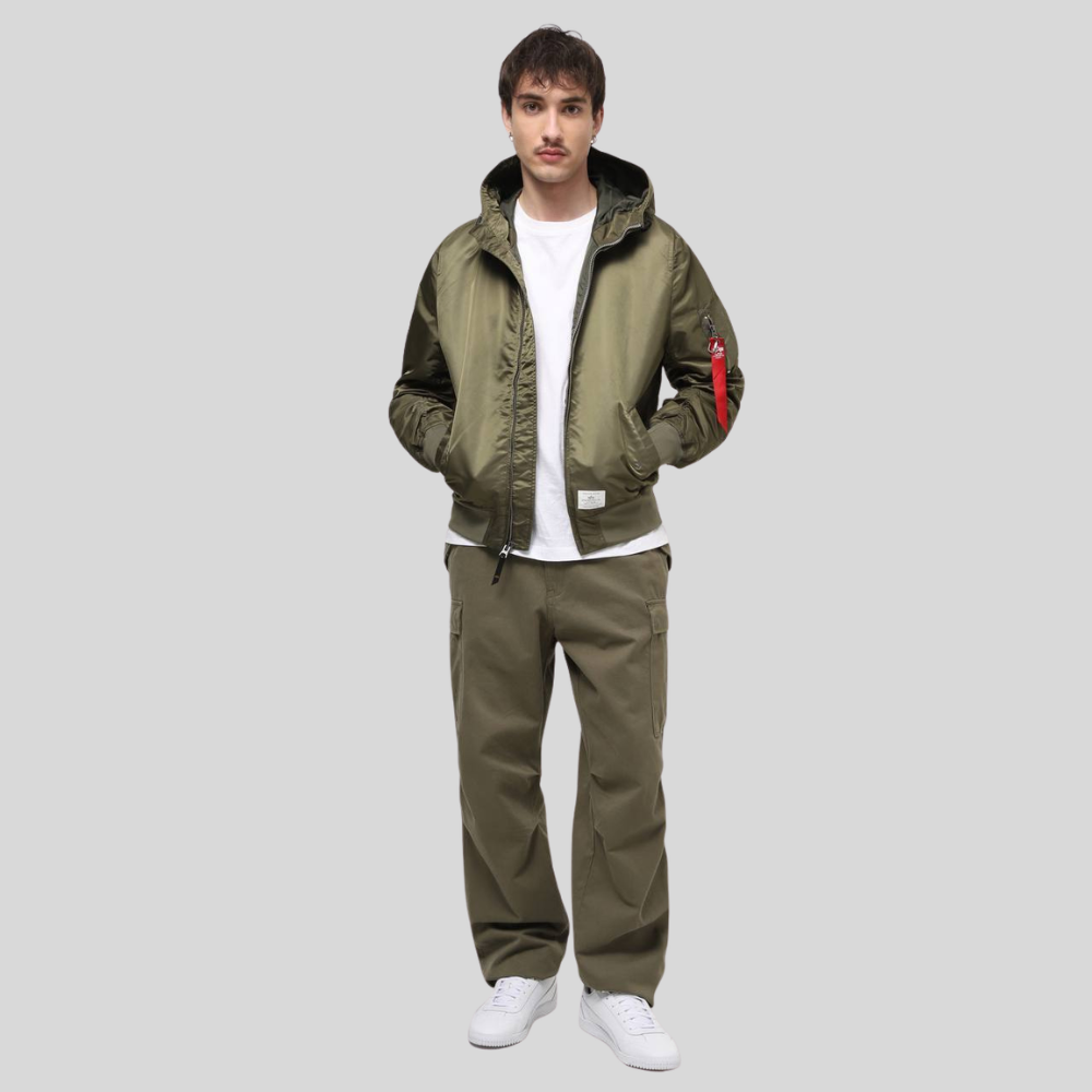 Бомбер Alpha Industries L-2B Hooded Gen II Green (Зелёный)