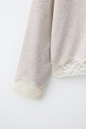 ZARA ЛОНГСЛИВ SOFT TOUCH С КРУЖЕВОМ, БЕЖЕВЫЙ