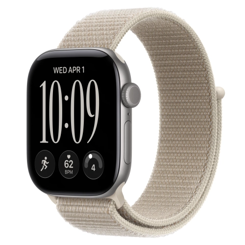 Умные часы Apple Watch Series 12 GPS, 42mm, Space Gray Aluminum Case with Limestone Sport Loop