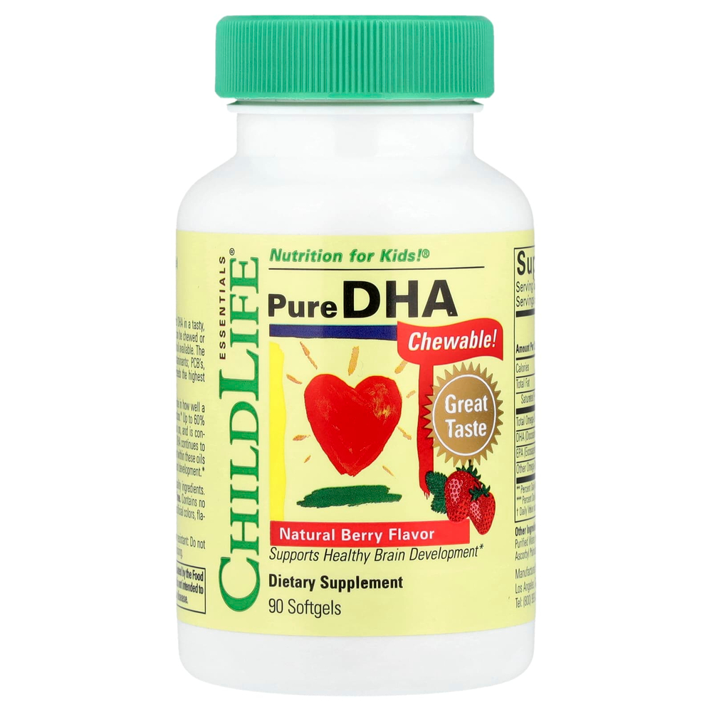 ChildLife Essentials, чистая ДГК, с натуральным ягодным вкусом, 90 капсул