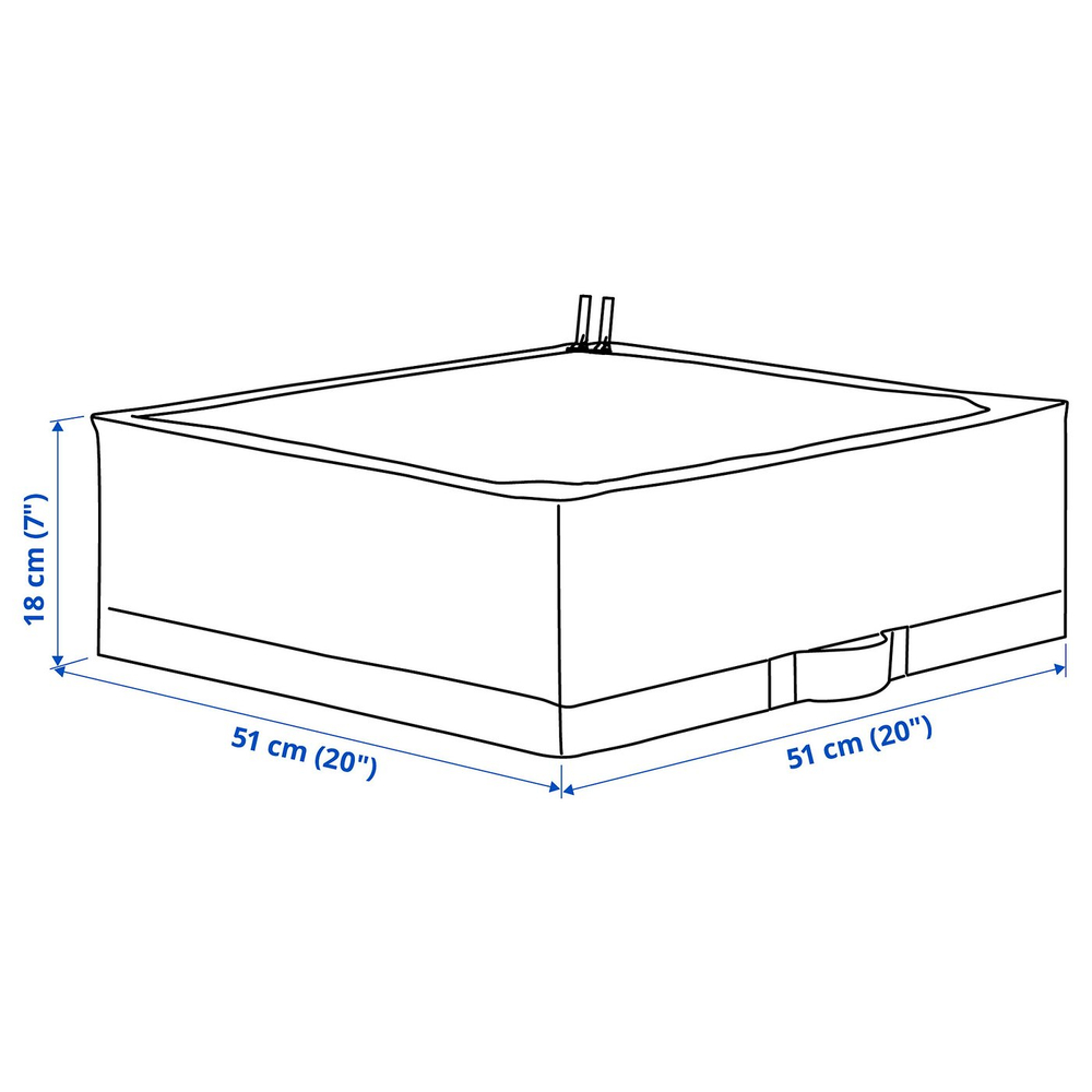 IKEA STUK  (ИКЕА СТУК)  -  Кофр для одежды/белья - белый/чёрный 51x51x18 см