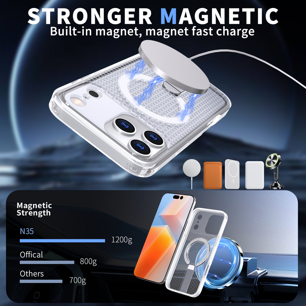 Прозрачный чехол Mesh Pro Magnetic Case для iPhone 17 Pro Max