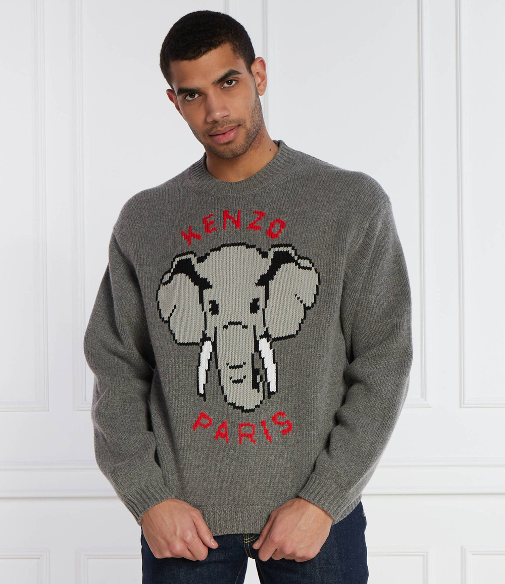 Хлопковый свитер Kenzo - серый(FD55PU3643BA)