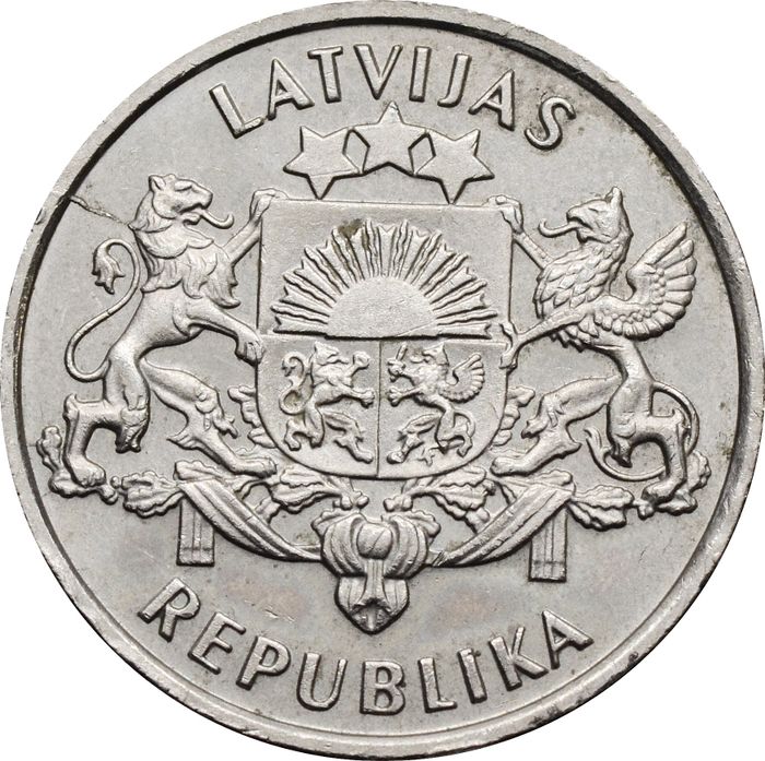 2 лата 1993 Латвия «75 лет Латвийской республике»