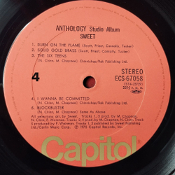 Винтажная виниловая пластинка LP Сборник The Sweet Anthology (Japan 1975) (No Obi) Fox On The Run