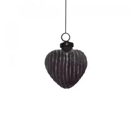 Украшение новогоднее Сердце 7.5см Roomers Furniture черное