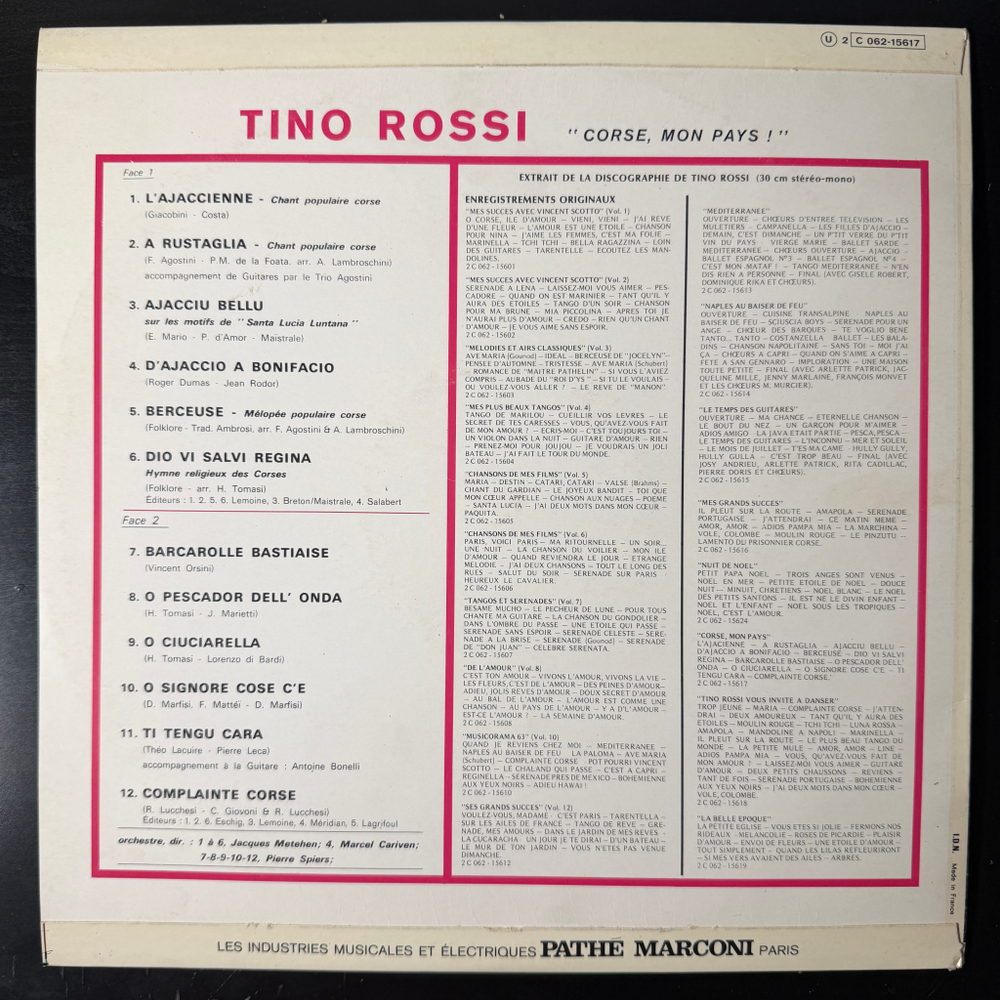 Tino Rossi ‎– Corse, Mon Pays (Франция)