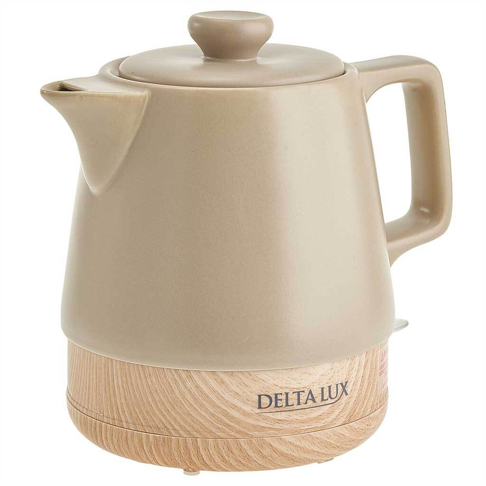 Чайник электрический 1200 Вт, 1 л, корпус из фарфора DELTA LUX DE-1013 бежевый