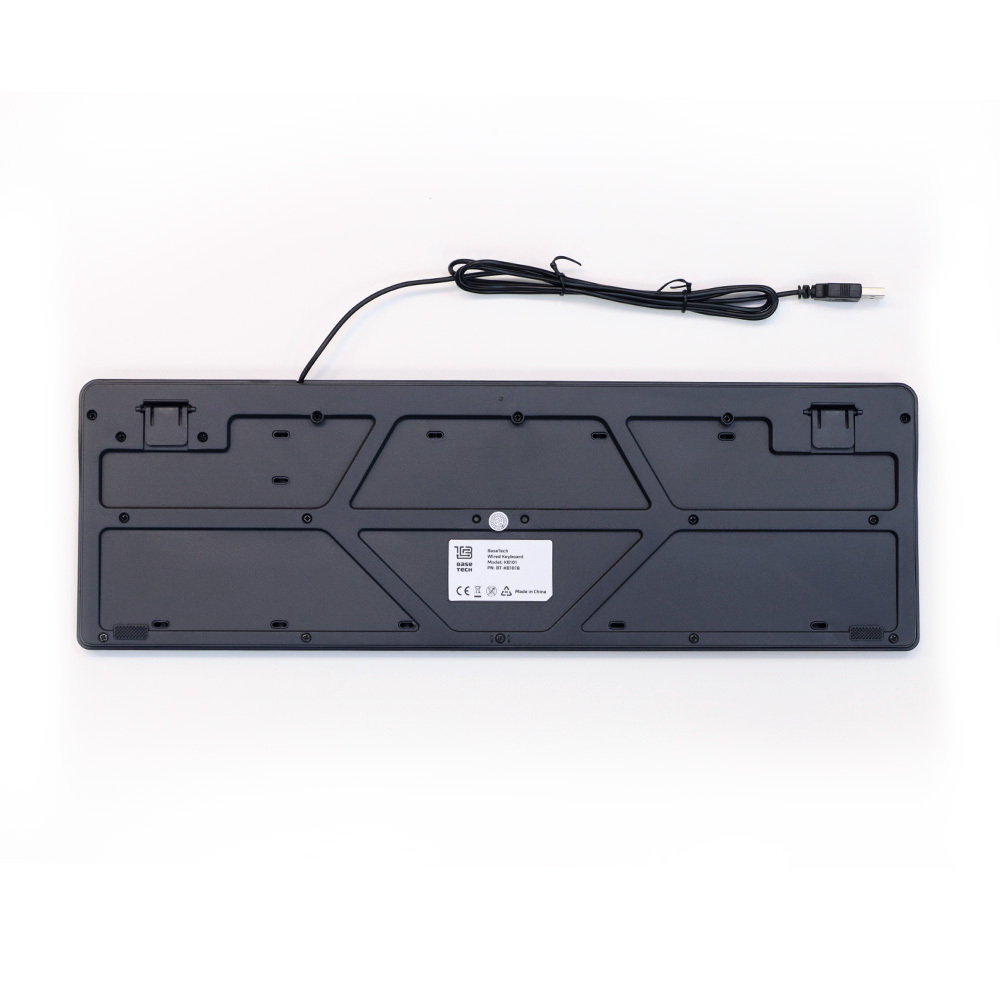 Клавиатура проводная BaseTech KB101, черный, Retail, мембранная, 1.4м (BT-KB101B)