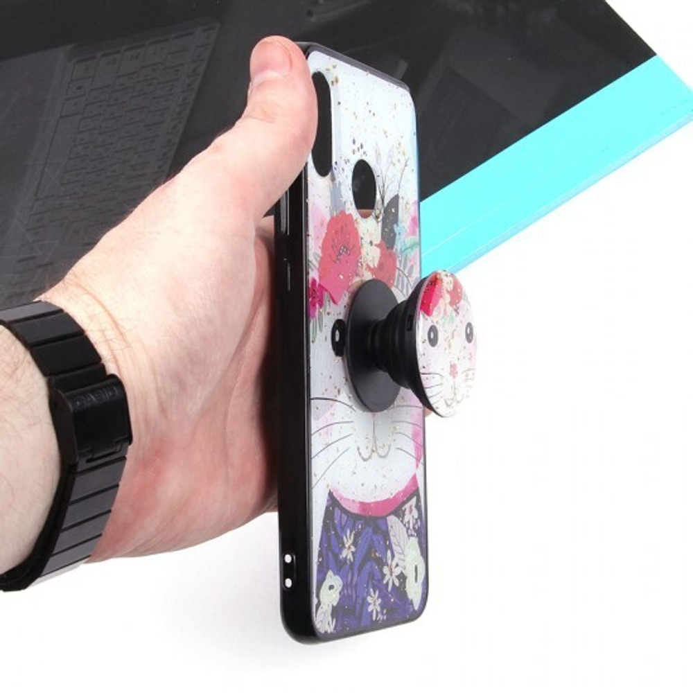 Чехол ТПУ с попсокетом для Huawei Nova 3, 010896
