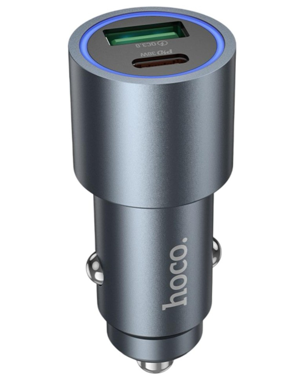 Автомобильное заряд. устр. Hoco Z60 1USB/1C 48W серый