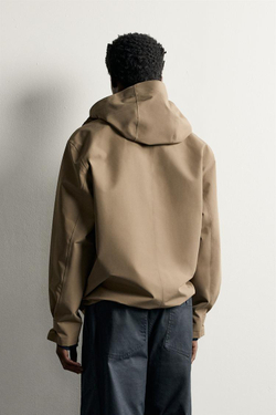 ZARA ВЫСОКОТЕХНОЛОГИЧНАЯ КУРТКА WATER REPELLENT, СЕРОВАТО-КОРИЧНЕВЫЙ