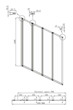 Шторка для ванны Ambassador Bath Screens 16041110L (90х140) хром,стекло прозрачное,складная,1 место