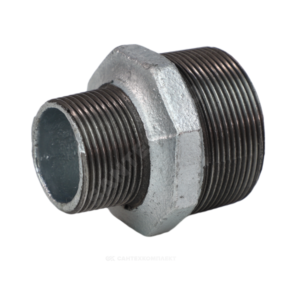 Ниппель переходной чугун оц Ду 40х32 (1 1/2"х1 1/4") НР Fittex PLUS