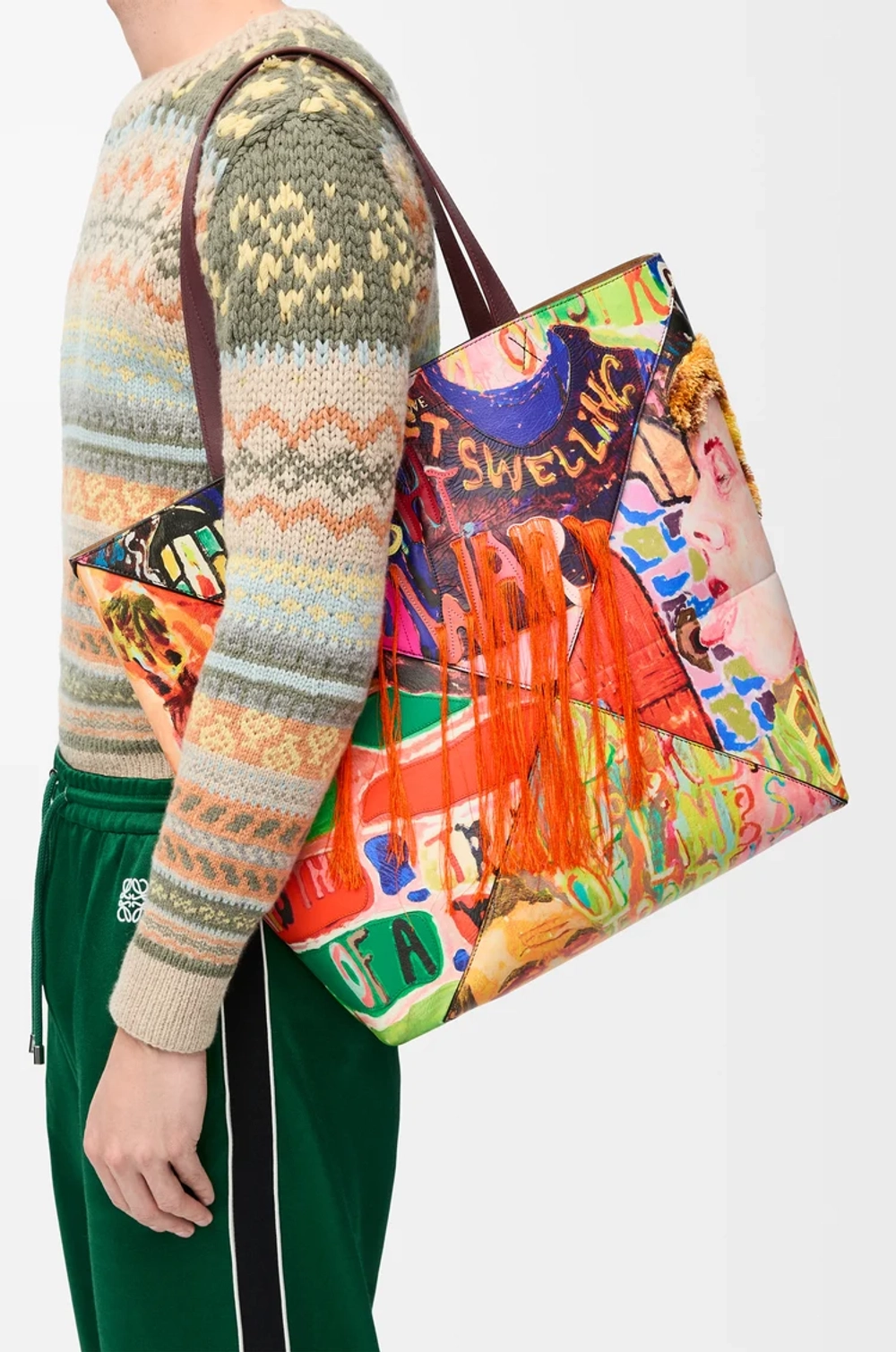 Loewe Сумка-тоут XL Puzzle Fold из классической телячьей кожи, темно-бордовый